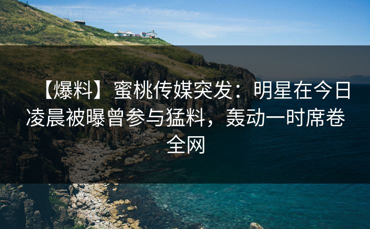 【爆料】蜜桃传媒突发：明星在今日凌晨被曝曾参与猛料，轰动一时席卷全网