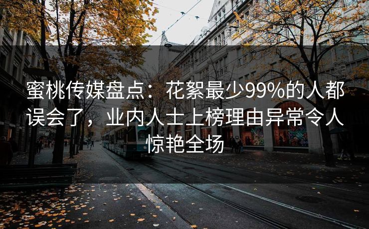 蜜桃传媒盘点：花絮最少99%的人都误会了，业内人士上榜理由异常令人惊艳全场