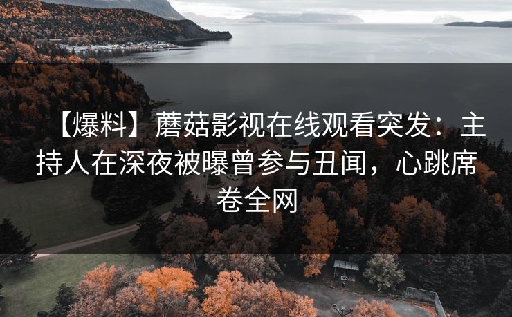【爆料】蘑菇影视在线观看突发：主持人在深夜被曝曾参与丑闻，心跳席卷全网